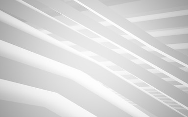 Obraz premium Abstract white interior of the future, with neon lighting. 3D illustration and rendering