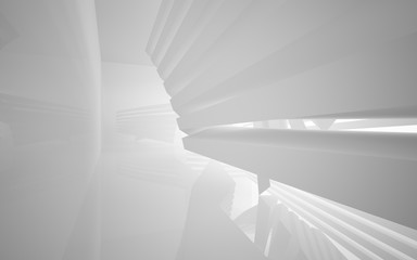 Fototapeta premium Abstract white interior highlights future. Architectural background. 3D illustration and rendering