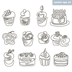 cakes outlined