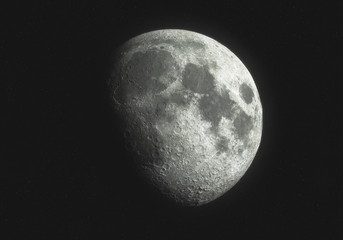  Moon against the Star Field Background