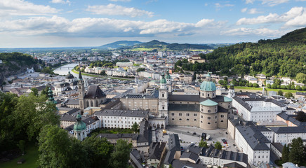 Fototapeta na wymiar Overlooking Salzburg Austria
