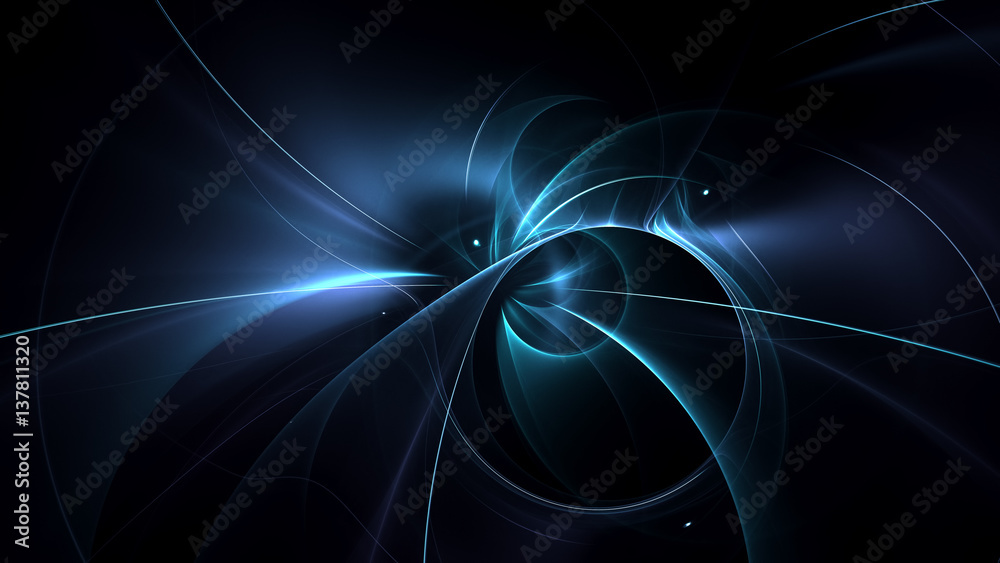 Wall mural 3d rendering abstract fractal light background