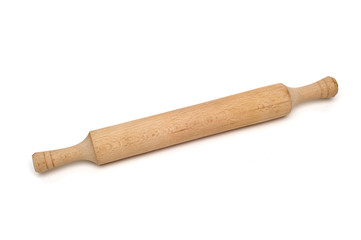 rolling pin for dough isolated on a white