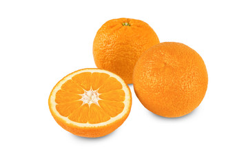 fresh oranges isolated on white background