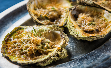 Starter, oyster with cheese