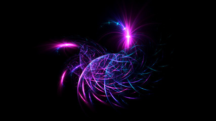 3D rendering abstract fractal light background