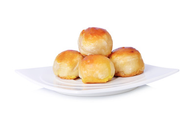 Chinese pastry, moon cake , dessert chinese style on white background