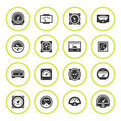 Set round icons of meter