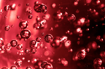 Air bubbles. Crystal ball. Red