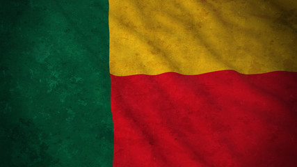 Grunge Flag of Benin - Dirty Beninese Flag 3D Illustration