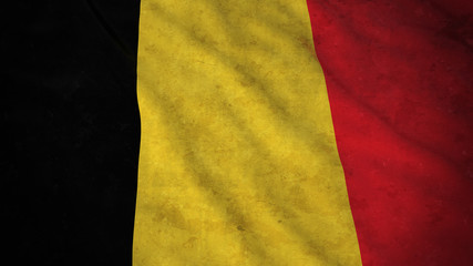 Grunge Flag of Belgium - Dirty Belgian Flag 3D Illustration