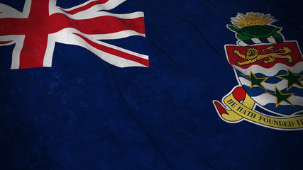 Grunge Flag of Cayman Islands - Dirty Caymanian Flag 3D Illustration