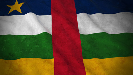 Grunge Flag of Central African Republic - Dirty Central African Flag 3D Illustration