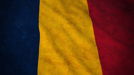 Grunge Flag of Chad - Dirty Chadian Flag 3D Illustration