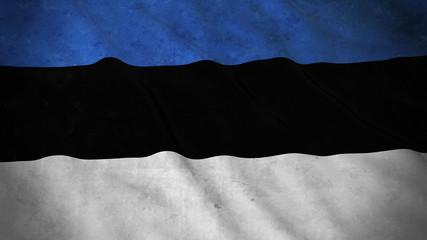 Grunge Flag of Estonia - Dirty Estonian Flag 3D Illustration