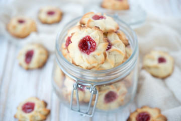 Home-made cookies with jam
