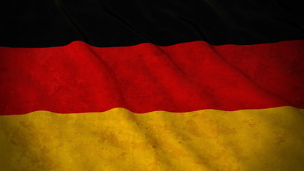 Grunge Flag of Germany - Dirty German Flag 3D Illustration