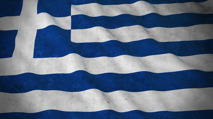 Grunge Flag of Greece - Dirty Greek Flag 3D Illustration