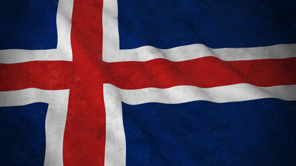Grunge Flag of Iceland - Dirty Icelandic Flag 3D Illustration