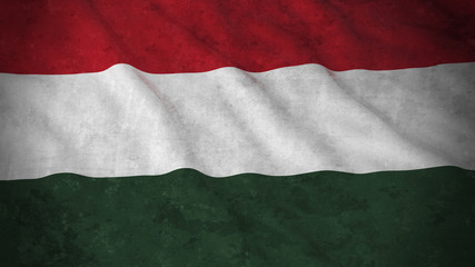 Grunge Flag of Hungary - Dirty Hungarian Flag 3D Illustration