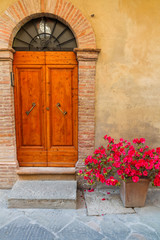 Beautiful medieval town of narrow streets and charming porch