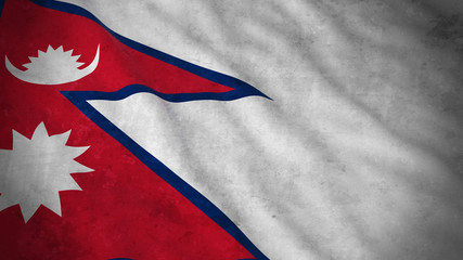 Grunge Flag of Nepal - Dirty Nepalese Flag 3D Illustration