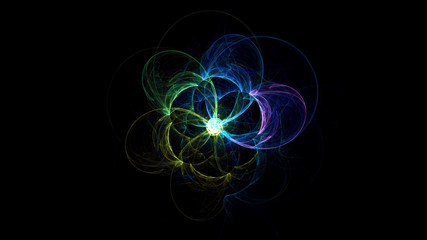 3D rendering abstract fractal light background