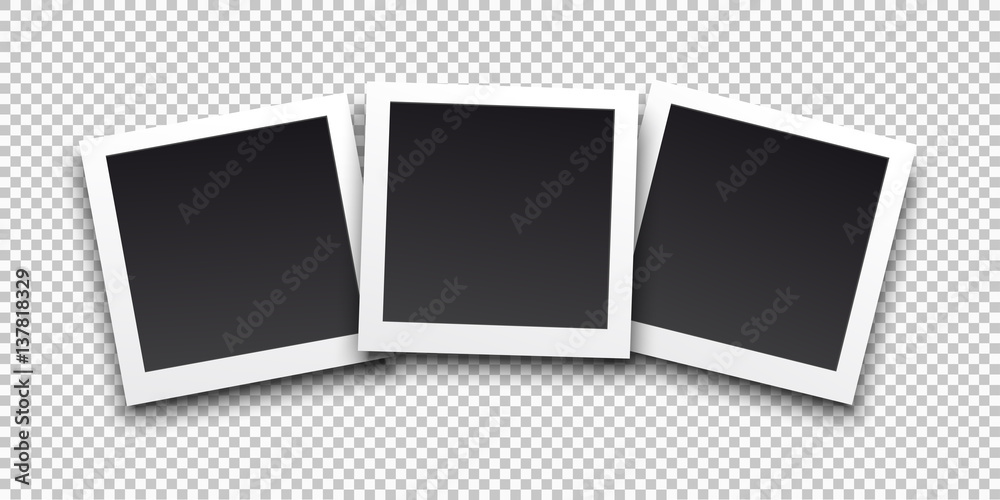 Wall mural square frame template with shadows. vector illustration eps 10. isolated on transparent background