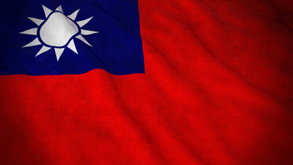 Grunge Flag of Taiwan - Dirty Taiwanese Flag 3D Illustration