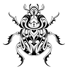 Tribal style bug tattoo