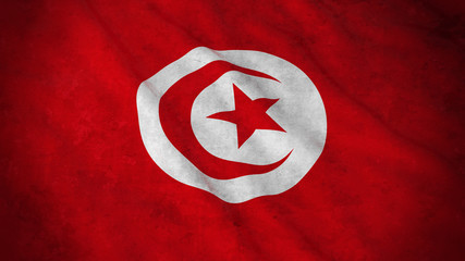Grunge Flag of Tunisia - Dirty Tunisian Flag 3D Illustration