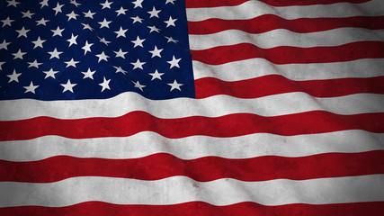 Grunge Flag of the United States - Dirty American Flag 3D Illustration
