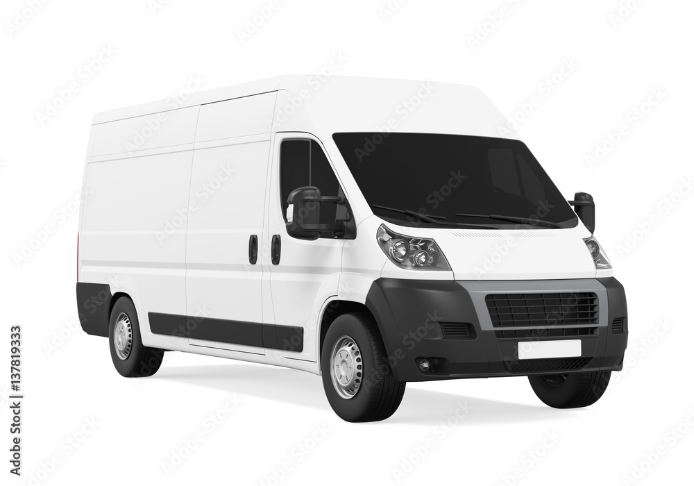 Wall mural delivery van isolated