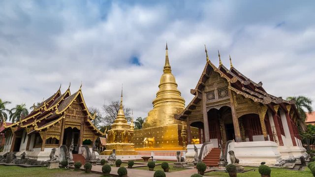 Wat Phra Singh timelapse, Chiang mai, Thailand, 4K Time lapse
