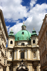 Fototapeta na wymiar St. Peter`s Church, Peterskirche, Roman Catholic parish church in Vienna, Austria