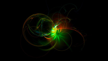 3D rendering abstract fractal light background