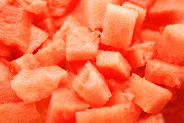 Background of Diced Watermelon