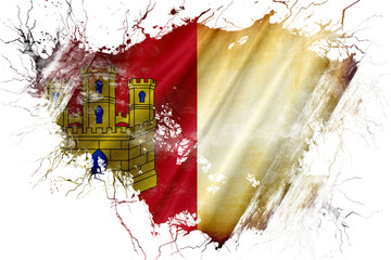 Grunge old Castilla la manche flag 