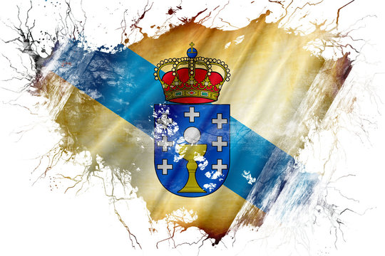 Grunge Old Galicia Flag 