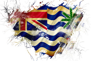 Grunge old British indian ocean territory flag 