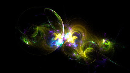 3D rendering abstract fractal light background