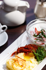 mashed potato with fried onion