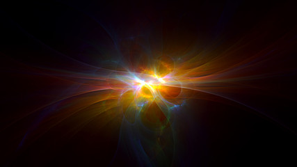 3D rendering abstract fractal light background
