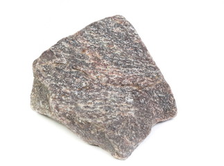 Single natural stone on white background