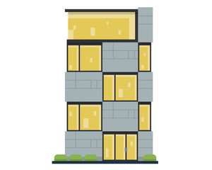 Modern Flat Commercial Office Building, Suitable for Diagrams, Infographics, Illustration, And Other Graphic Related Assets
