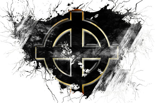 Grunge old Celtic cross flag 