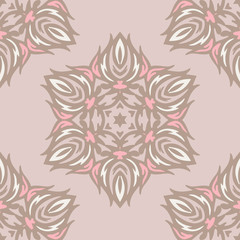 damask flower pattern vector background