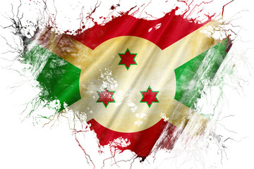 Grunge old Burundi  flag 