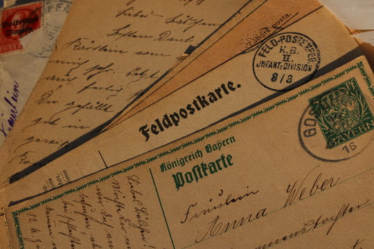 First World War, Old Postcards, alte Feldpostkarten aus dem ersten Weltkrieg