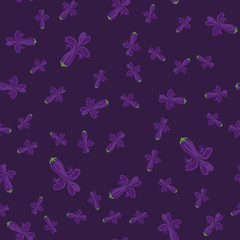 Purple Flowers Seamless Pattern